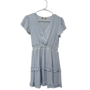 Light Blue Short Sleeve Dress